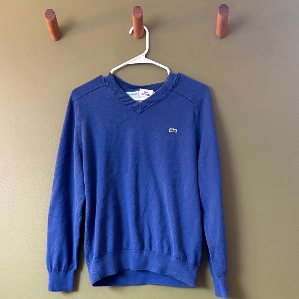 Lacoste Men's Royal Blue V-Neck Sweater